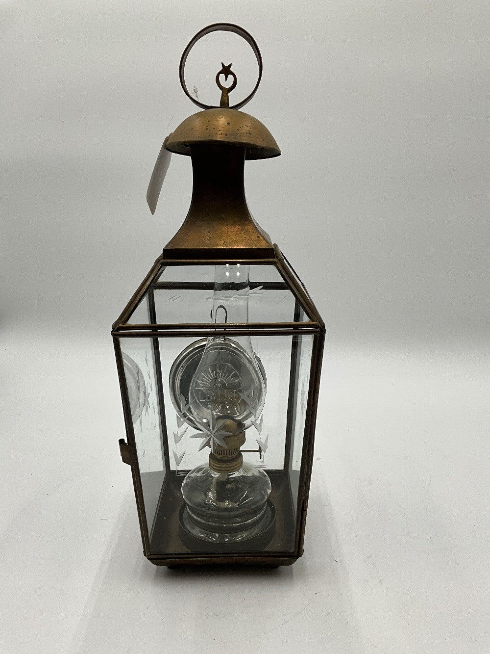 Vintage Oz Levent #5 Brass Oil Lamp